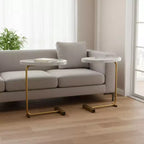 Tables d'appoint rondes en nickel et fer