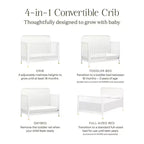 Lit de bébé convertible 4-en-1 - Blanc chaud