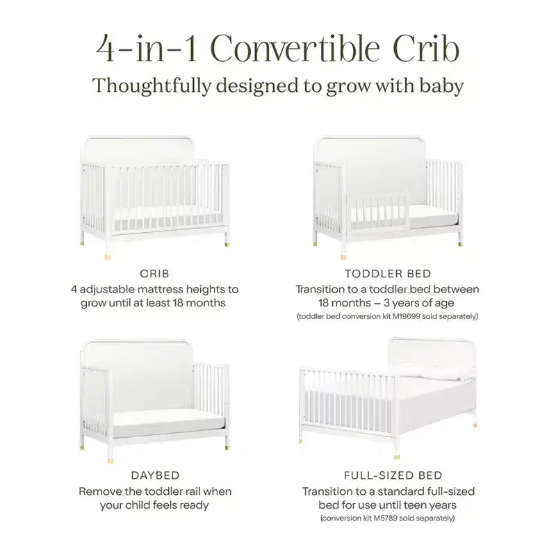4-in-1 Convertible Crib - Warm White