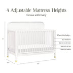 Lit de bébé convertible 4-en-1 - Blanc chaud