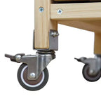 Îlot de cuisine extérieur avec plateau en acier inoxydable, chariot de cuisine en bois avec portes, étagères et porte-épices, îlot de cuisine roulant