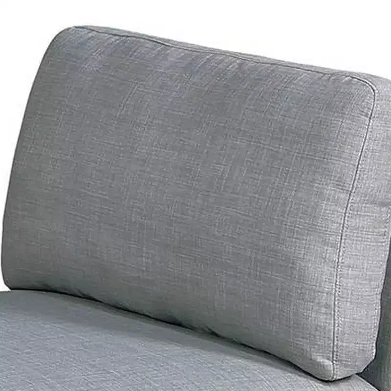 37 Inch Modular Armless Sofa Chair, Light Gray Dorris Fabric, Wood