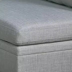Fauteuil sans accoudoirs modulaire de 94 cm, tissu Dorris gris clair, bois