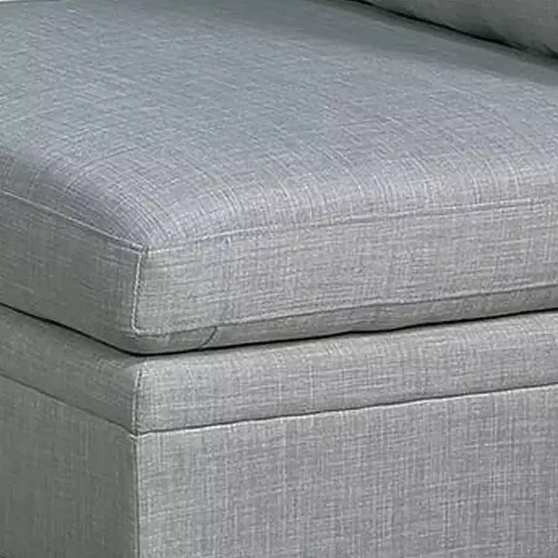 37 Inch Modular Armless Sofa Chair, Light Gray Dorris Fabric, Wood