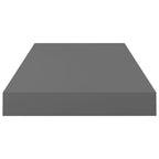 Étagère murale Gris brillant MDF alvéolaire, métal