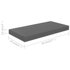 Étagère murale Gris brillant MDF alvéolaire, métal