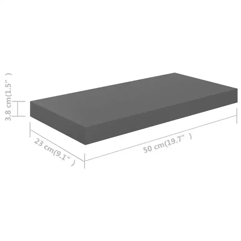 Wall Shelf High gloss grey Honeycomb MDF, metal