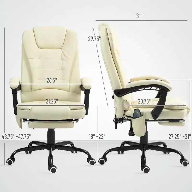 7-Point Vibrating Massage Office Chair High Back Massaging Office Desk Chair with Lumbar Support, Footrest