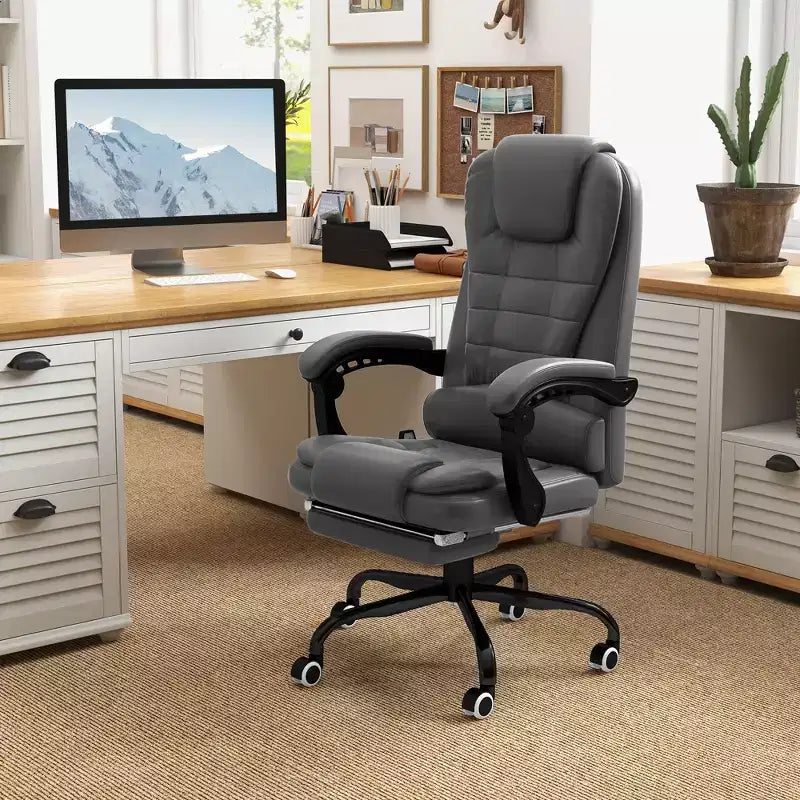 7-Point Vibrating Massage Office Chair High Back Massaging Office Desk Chair with Lumbar Support, Footrest