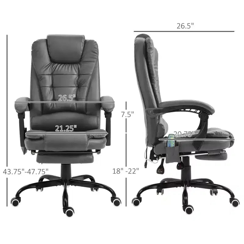 7-Point Vibrating Massage Office Chair High Back Massaging Office Desk Chair with Lumbar Support, Footrest