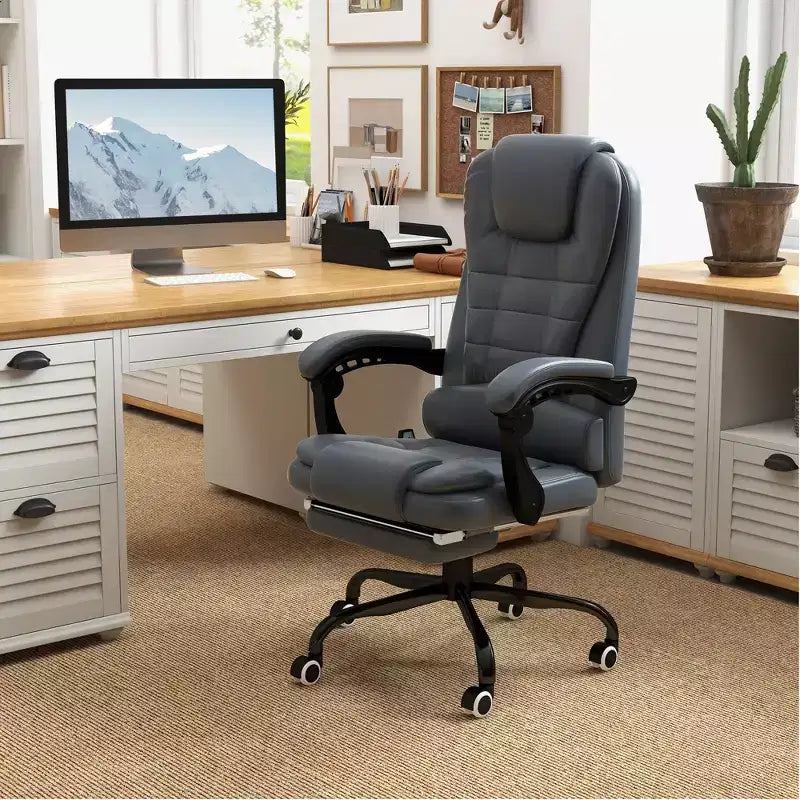 7-Point Vibrating Massage Office Chair High Back Massaging Office Desk Chair with Lumbar Support, Footrest