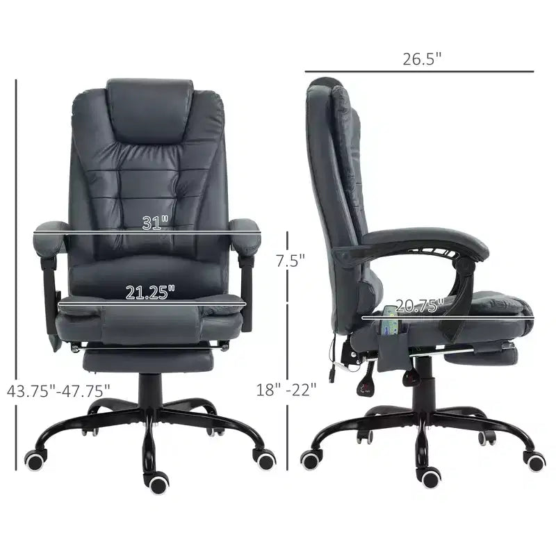 7-Point Vibrating Massage Office Chair High Back Massaging Office Desk Chair with Lumbar Support, Footrest