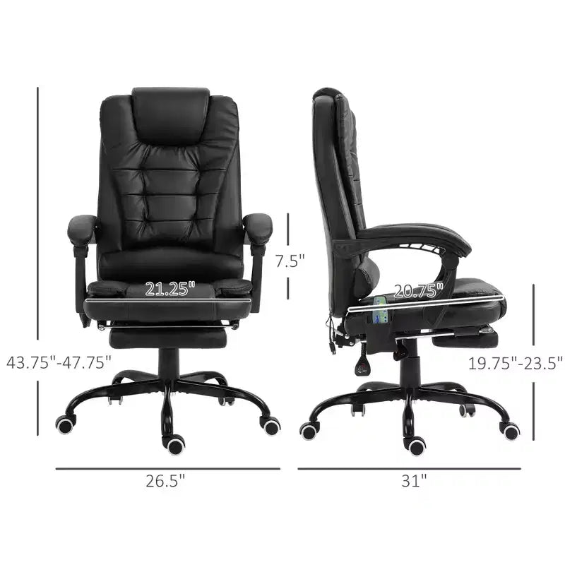 7-Point Vibrating Massage Office Chair High Back Massaging Office Desk Chair with Lumbar Support, Footrest