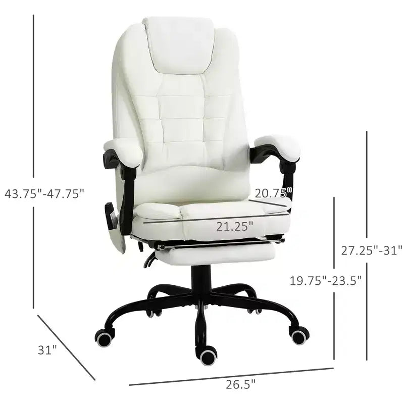 7-Point Vibrating Massage Office Chair High Back Massaging Office Desk Chair with Lumbar Support, Footrest