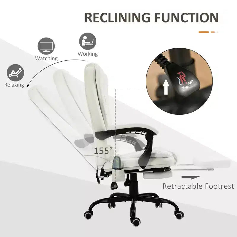 7-Point Vibrating Massage Office Chair High Back Massaging Office Desk Chair with Lumbar Support, Footrest