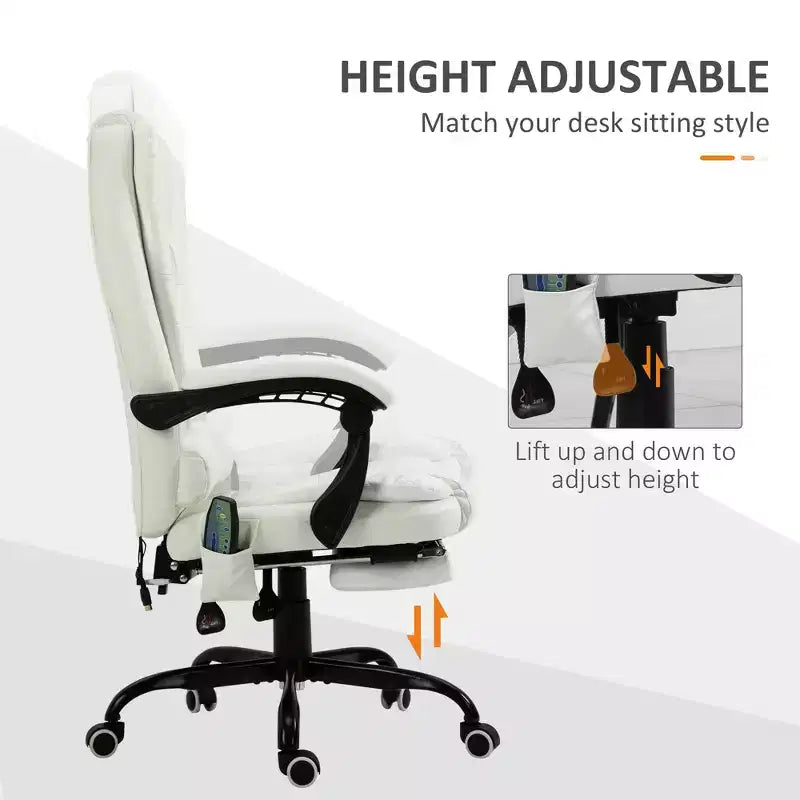 7-Point Vibrating Massage Office Chair High Back Massaging Office Desk Chair with Lumbar Support, Footrest