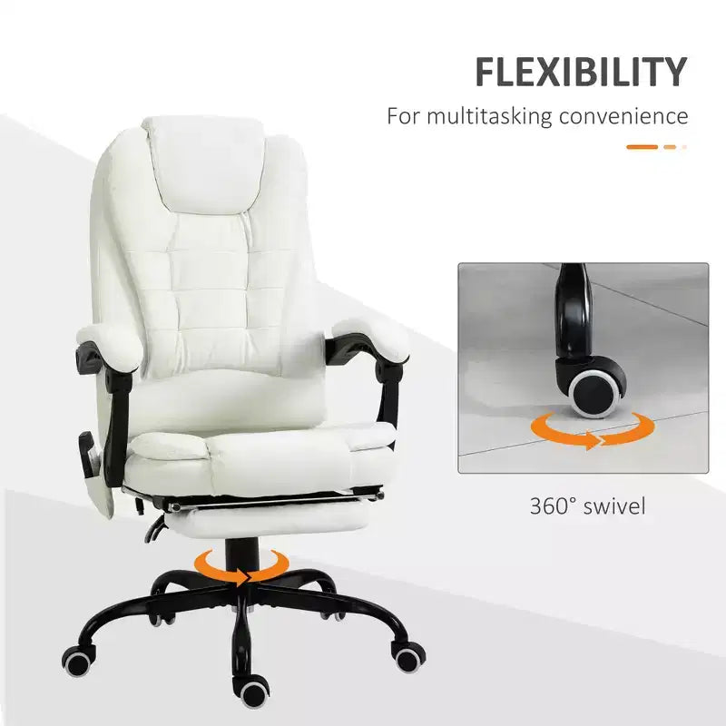 7-Point Vibrating Massage Office Chair High Back Massaging Office Desk Chair with Lumbar Support, Footrest