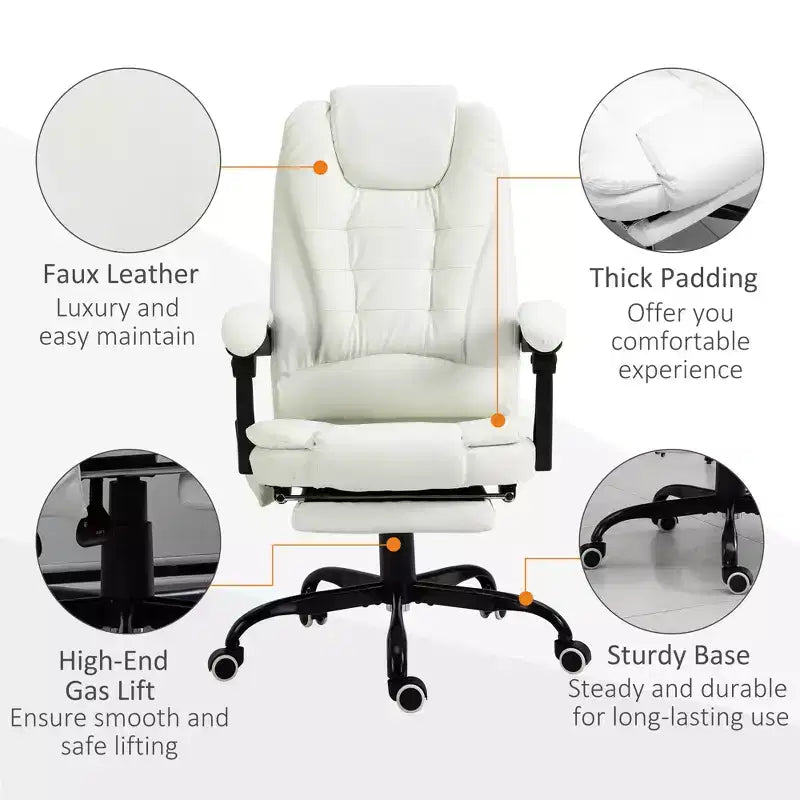 7-Point Vibrating Massage Office Chair High Back Massaging Office Desk Chair with Lumbar Support, Footrest