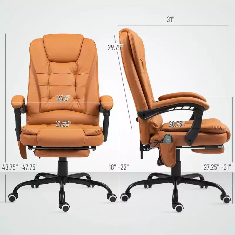7-Point Vibrating Massage Office Chair High Back Massaging Office Desk Chair with Lumbar Support, Footrest