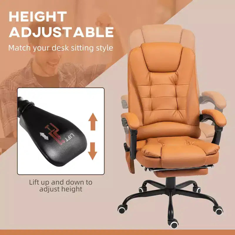 7-Point Vibrating Massage Office Chair High Back Massaging Office Desk Chair with Lumbar Support, Footrest