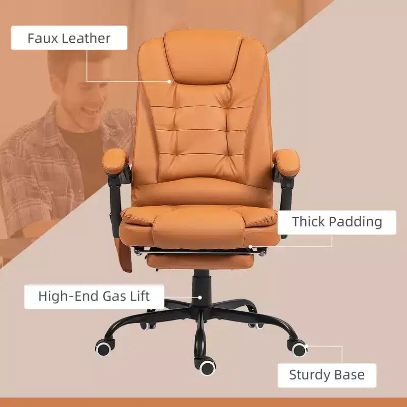 7-Point Vibrating Massage Office Chair High Back Massaging Office Desk Chair with Lumbar Support, Footrest