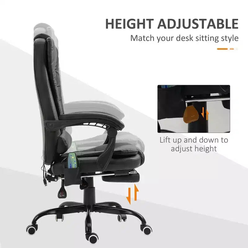 7-Point Vibrating Massage Office Chair High Back Massaging Office Desk Chair with Lumbar Support, Footrest