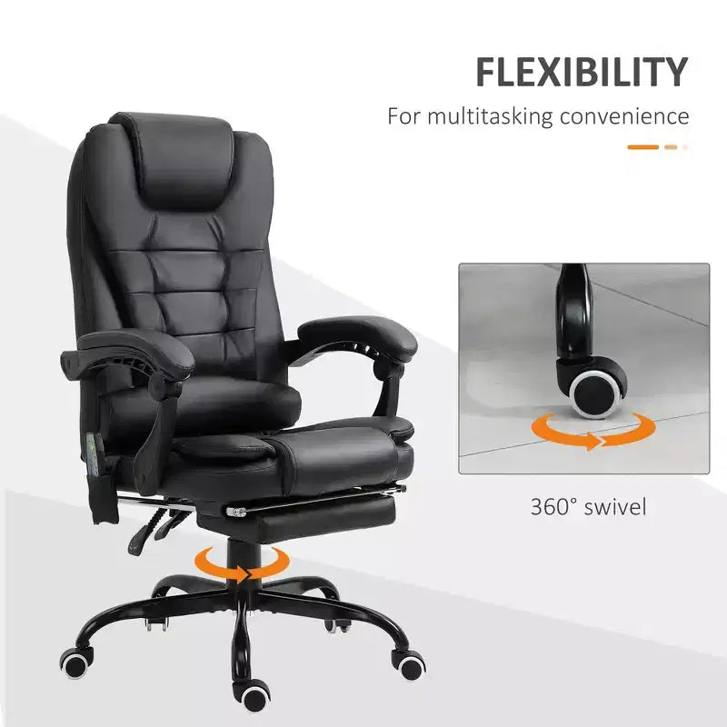 7-Point Vibrating Massage Office Chair High Back Massaging Office Desk Chair with Lumbar Support, Footrest