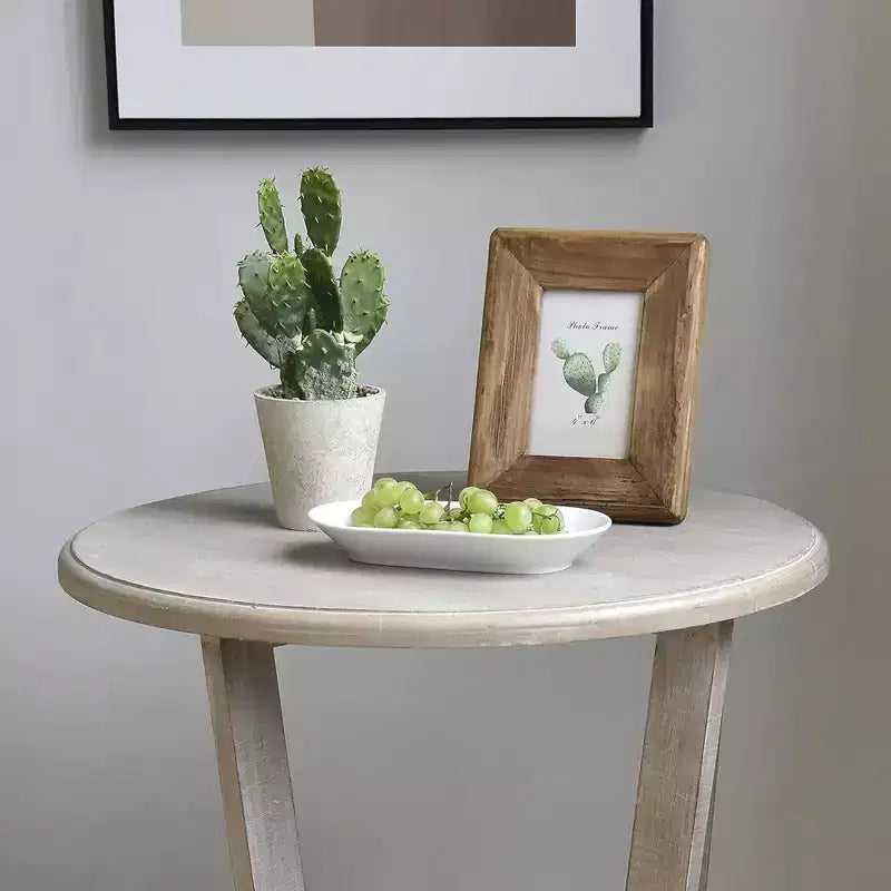 Table d'appoint et étagère de rangement rustiques en bois de ferme, gris vintage
