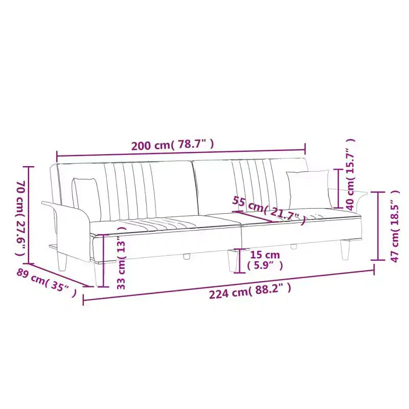 Sofa Bed Sleeper Sofa Couch Bed Settee for Living Room Settee Fabric