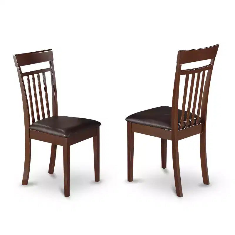 3-Piece Mahogany Finish Solid Wood Top Dining Table with 2 Chairs