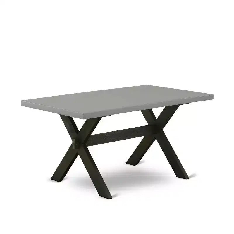 7-Piece Natural Oak Finish Solid Wood Top Dining Table with 6-Parson Chairs