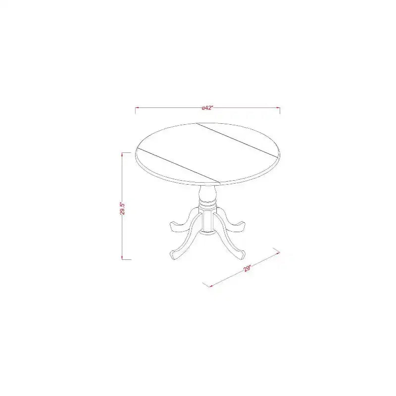 3-Pc Natural Oil Finish Solid Wood Top - Round Dining Room - Seats 4