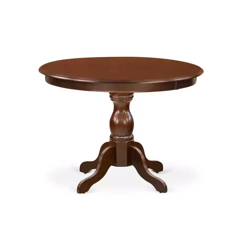 3-Piece Mahogany Finish Solid Wood Top - Button Tufted Upholstered Dining Room - Seats 4