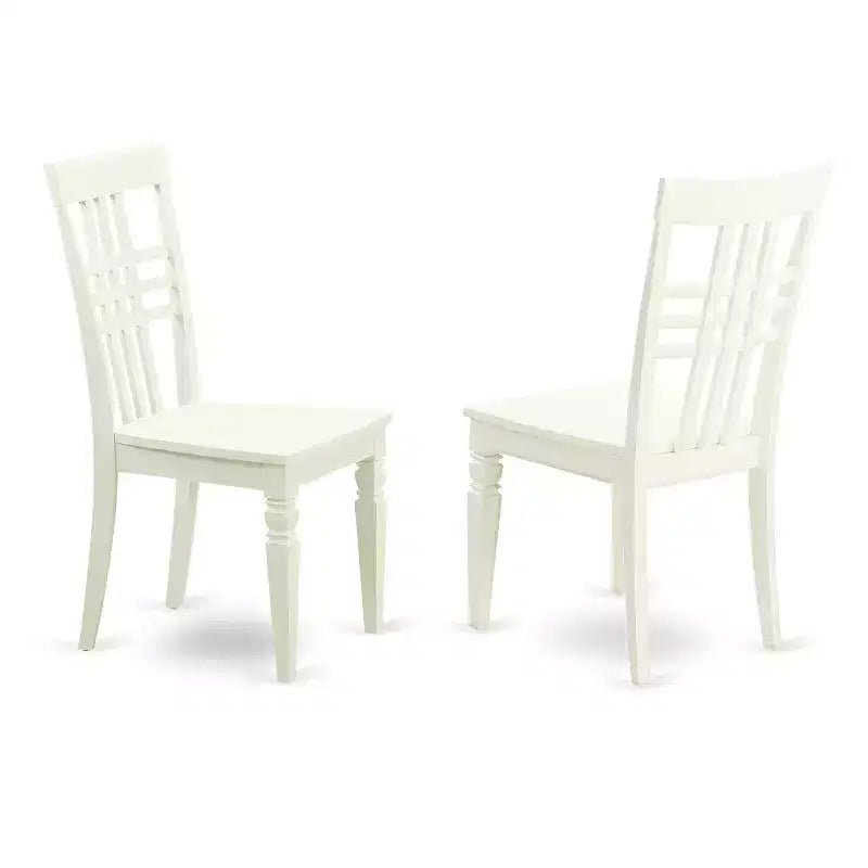 Round Kitchen Table - 3 Piece Dining Furniture with Dropleaf Table & 2 Chairs - 42 Inch White