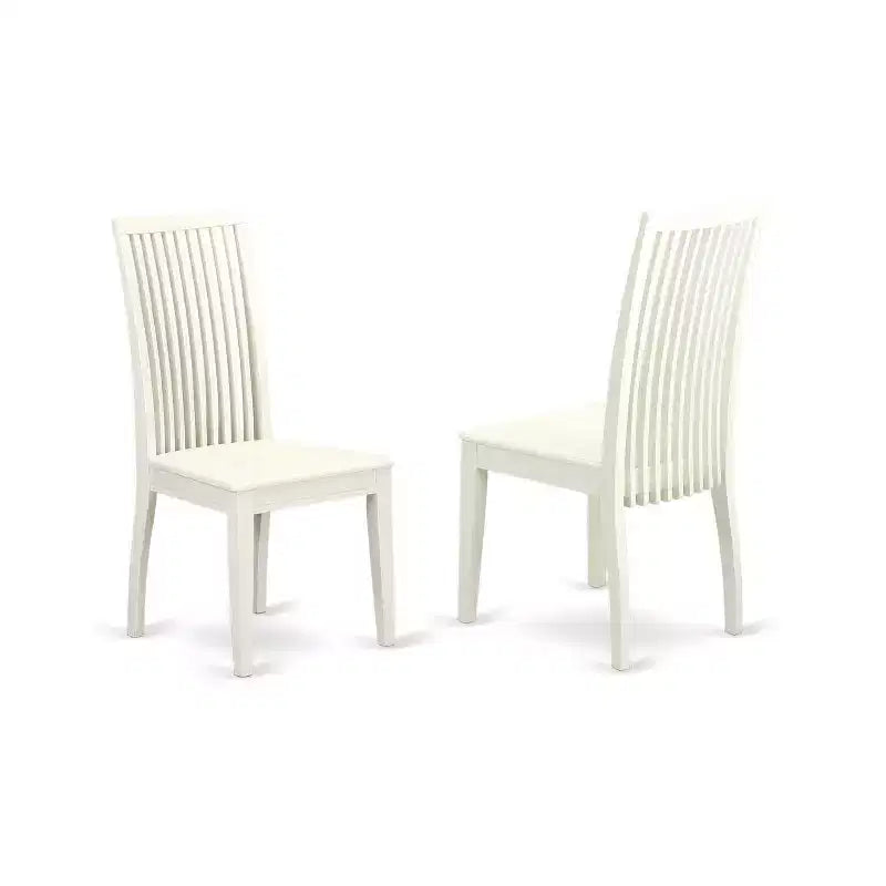 3-Piece Linen White Finish Solid Wood Top - Dining Room - Seats 4
