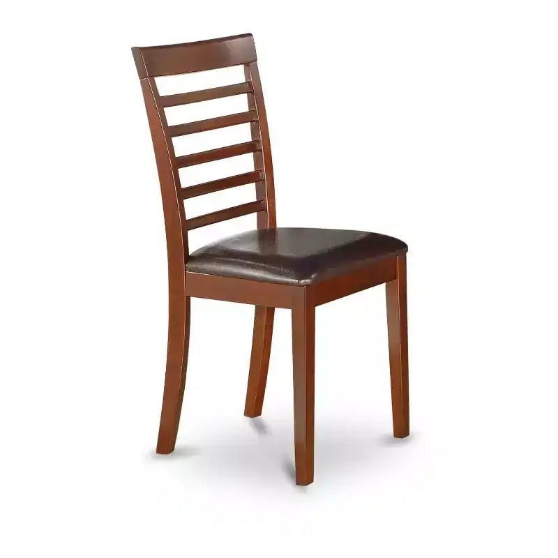 5-Pc Round Mahogany Finish Solid Wood Top Dining table with 4 Chairs