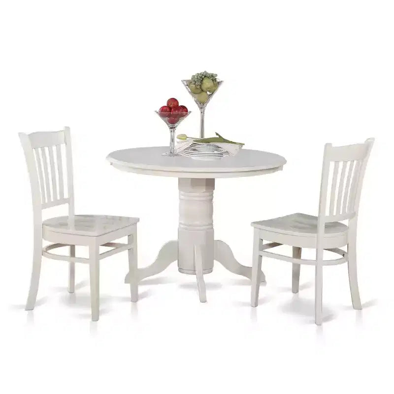HomeStock 5-Pc Buttermilk and Cherry Solid Wood Top - Dining Room Set - Seats 4