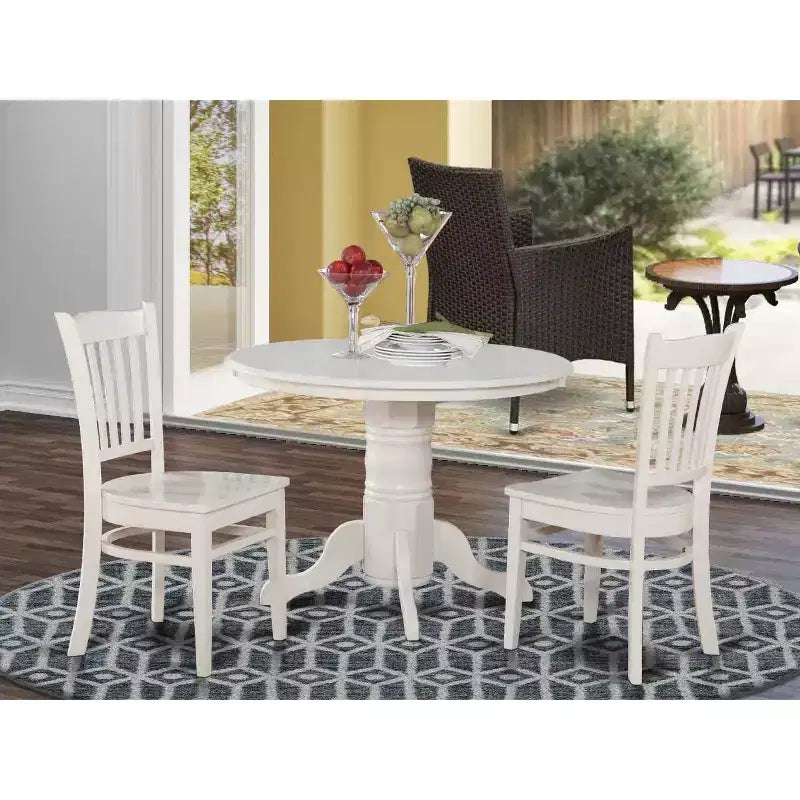 5-Pc Buttermilk and Cherry Solid Wood Top - Dining Room Set - Seats 4