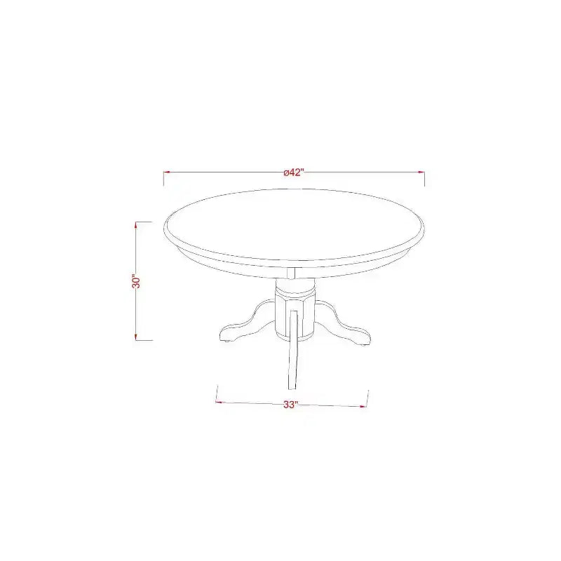 5-Pc Buttermilk and Cherry Solid Wood Top - Dining Room Set - Seats 4