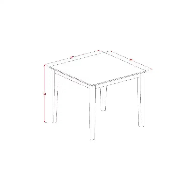 3-Piece Natural Brown Oak Finish Solid Wood Top Dining Table