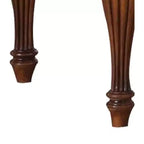 Table d'appoint carrée avec pieds courbés et étagère inférieure, brun cerise