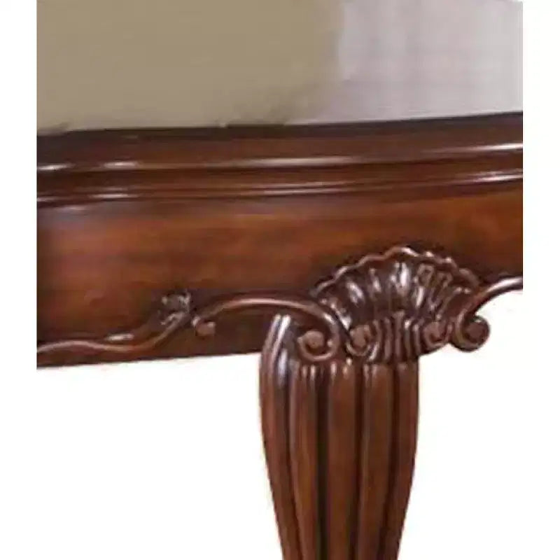 Square Top End Table With Scrolled Leg And Bottom Shelf, Cherry Brown