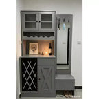 Meuble à vin en MDF, double porte en acrylique pour exposer en hauteur dans une salle à manger ou un bar