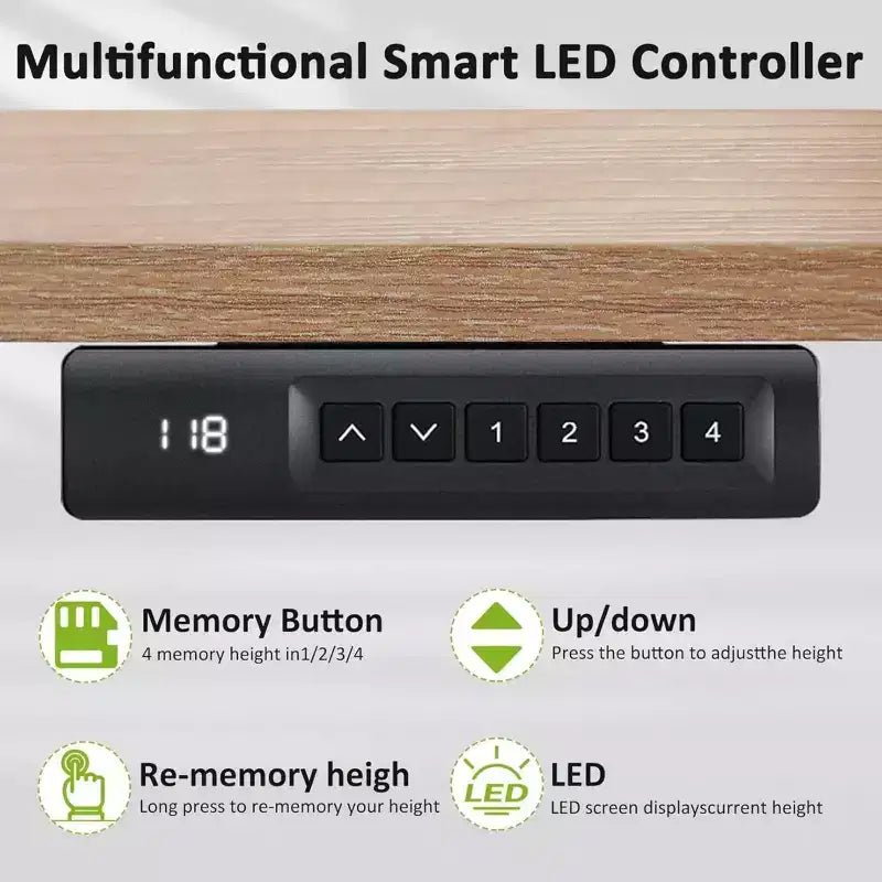 Standing Computer Desk Adjustable Height 63 24 Desk with outlet Rolling Wheels Dual-Beam Frame Mouse Pad Spliced Desktop Multifunctional