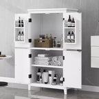 Meuble de rangement de salle de bain peu encombrant avec étagères réglables et portes