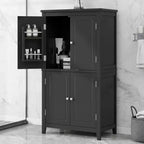 Meuble de rangement de salle de bain peu encombrant avec étagères réglables et portes