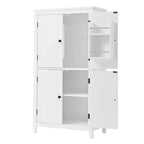 Meuble de rangement de salle de bain peu encombrant avec étagères réglables et portes