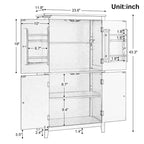 Meuble de rangement de salle de bain peu encombrant avec étagères réglables et portes