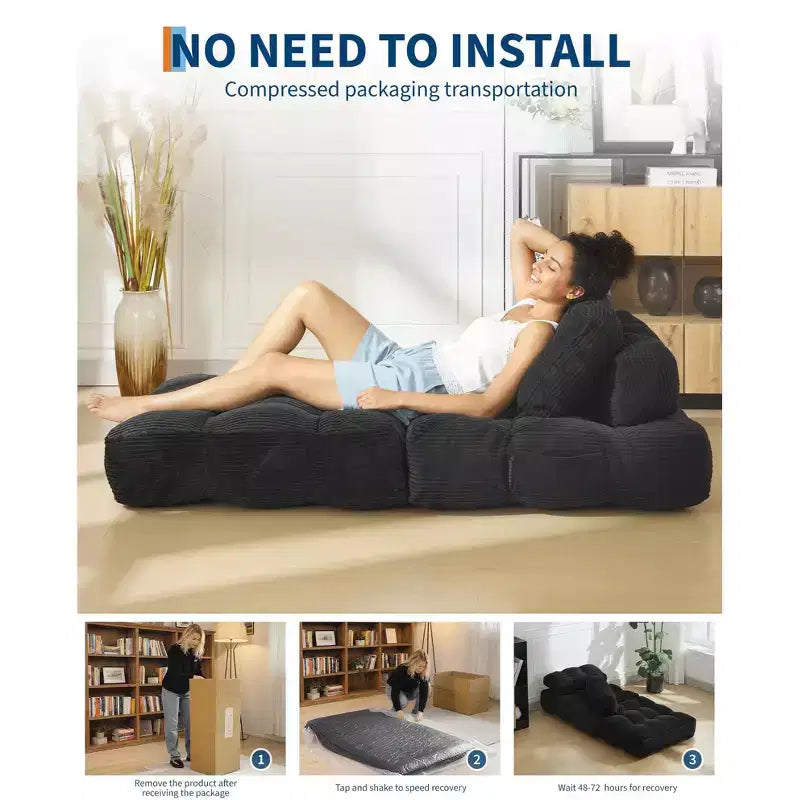 Folding Sofa Bed, Single Convertible Sleeper Chair with Pillow, Mattress & Back Support, Machine Washable Cover, for Living Room, Dorm, Apartment