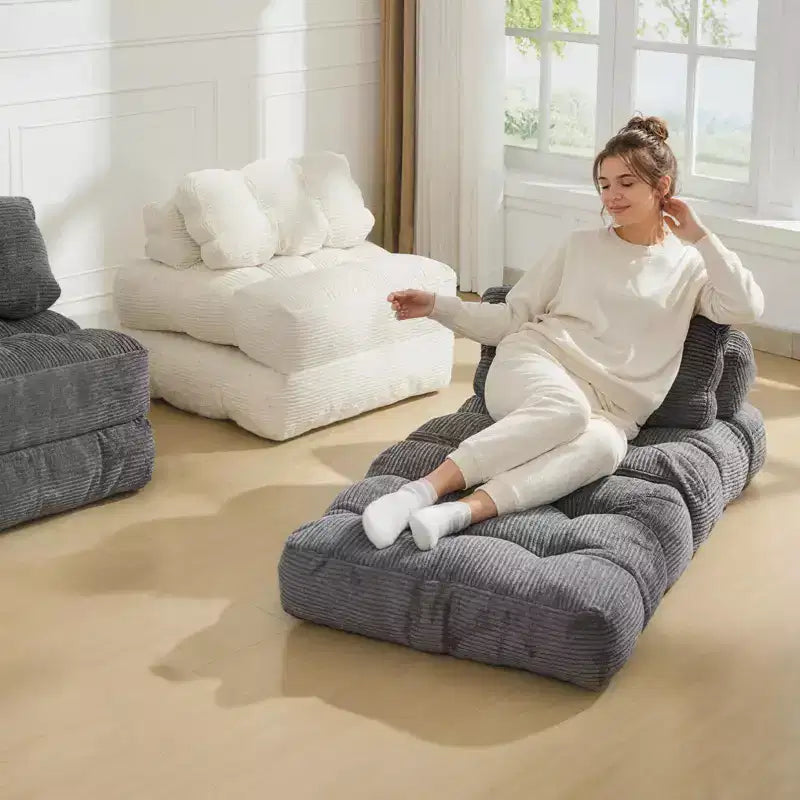 Folding Sofa Bed, Single Convertible Sleeper Chair with Pillow, Mattress & Back Support, Machine Washable Cover, for Living Room, Dorm, Apartment